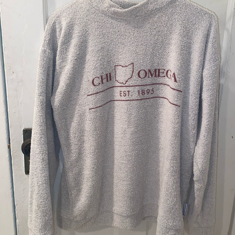 Chi Omega Woolly Threads Gray Sweater
